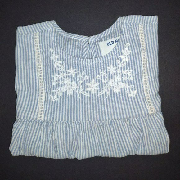 Chambray  dress for toddler girls - with button-loop keyhole opening at nape- 2T - Picture 9 of 11